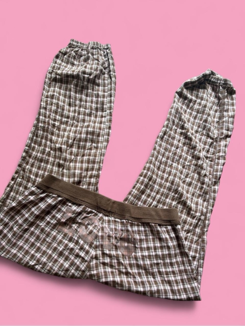 Y2K self esteem  Brown Plaid Lounge Pants